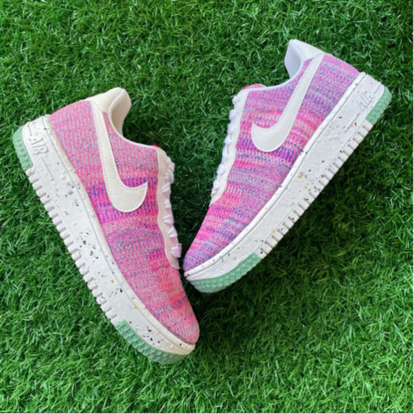 Nike W Air Force 1 Crater Flyknit Fuchsia Glow / White-Pink Blast - Picture 5 of 7